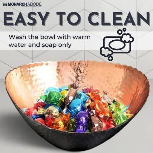 Monarch Abode Hand Hammered Decorative Bowl for Home Decor, 7.5-Inch Black and Copper Plated – Key Bowl for Entryway Table, Catch All, Decorative Fruit Basin, Key Holder, Bowls for Home Decor-Ruum Studio Home