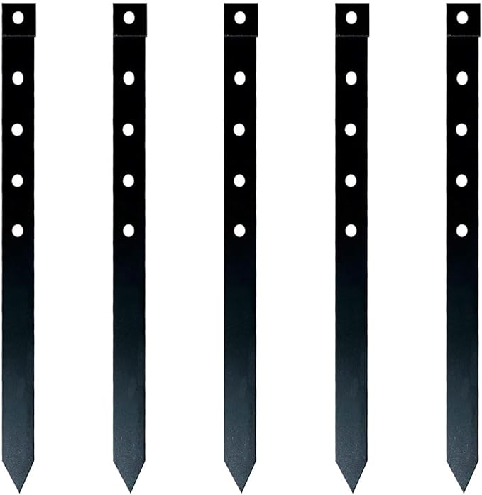24Pcs Metal Garden Landscape Edging Stakes Black,10in anchoring Stakes Landscape Anchoring Spikes for Terrace Board, Grass Barrier, Landscape Edging Coil, Garden Liner, Bender Board-Ruum Studio Home