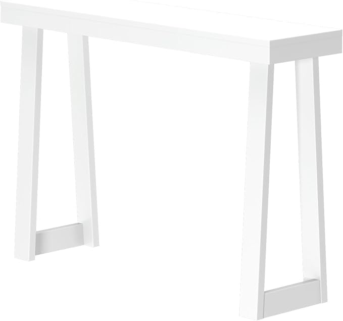 Plank+Beam Solid Wood Console Table, 46.25 Inch, Sofa Table, Narrow Entryway Table for Hallway, Behind The Couch, Living Room, Foyer, Easy Assembly, White-Ruum Studio Home