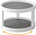 Lazy Susan Organizer, 2 Tier Non Skid Spice Rack Turntable,360 Degree Rotating Seasoning Organizer, 10-Inch Spinning Organizer for Pantry Cabinet, Kitchen, Countertop, Vanity Display Stand-Ruum Studio Home