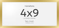 Homeforia 4x9 Business License Frame Gold, High End Metal 4 x 9 Gold Certificate Frame with Real Glass, 9x4 Document Frames for Wall or Tabletop, 4by9 Picture Frame, Tempered Glass, Wall Kit, Set of 1-Ruum Studio Home