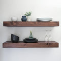 Modern Floating Shelves 3 Inches Thick for Wall, Wide Shelves for Kitchen, Living Room, Bedroom, and Bathroom, Natural Pine Wood, Rustic Wooden Shelf, (Set of 2) (Provincial, 60Lx3Hx6D)-Ruum Studio Home