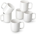 vancasso Porcelain Coffee Mugs Set, 12 oz Ceramic Coffee Cups for Latte Hot Tea Cappuccino Cocoa Milk Cups Set of 6, Dishwasher & Microwave Safe, White-Ruum Studio Home