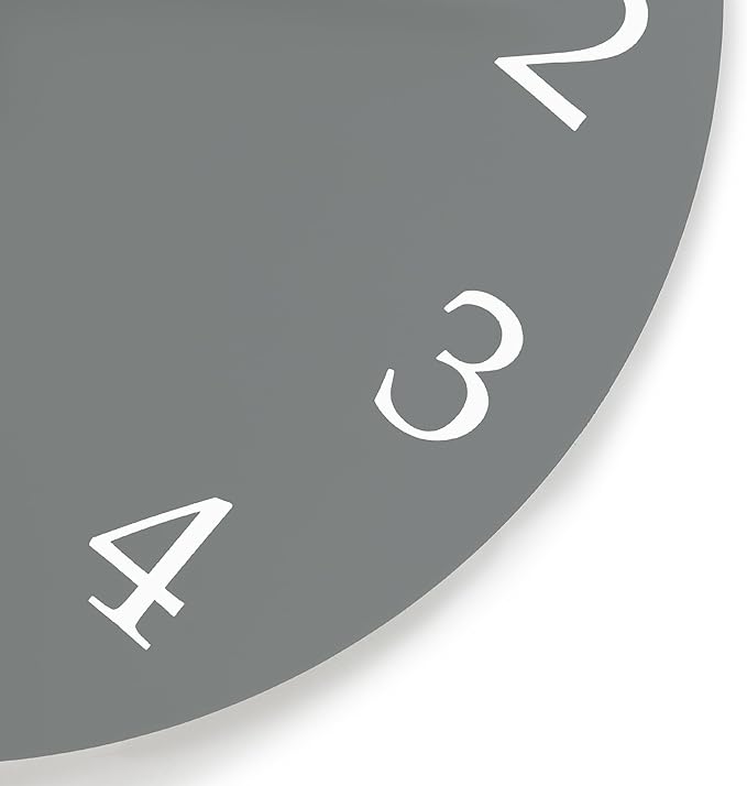 Lafocuse 12 Inch Silent Grey Wall Clock Battery Operated for Living Room Decor, Simple Minimalist Wooden Wall Clock for Kitchen Bedroom Office-Ruum Studio Home