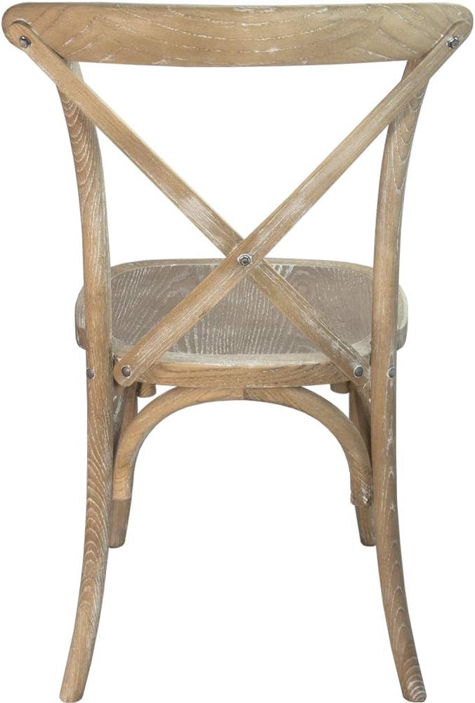 EMMA + OLIVER Natural with White Grain X-Back Chair-Ruum Studio Home