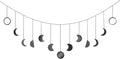 Mkono Moon Phase Wall Hanging Boho Aesthetic Room Decor Metal Moons Garland Hanging Art Bohemian Home Decoration for Girls Room Nursery Bedroom Livingroom Dorm, Ideal, Black, 55"-Ruum Studio Home