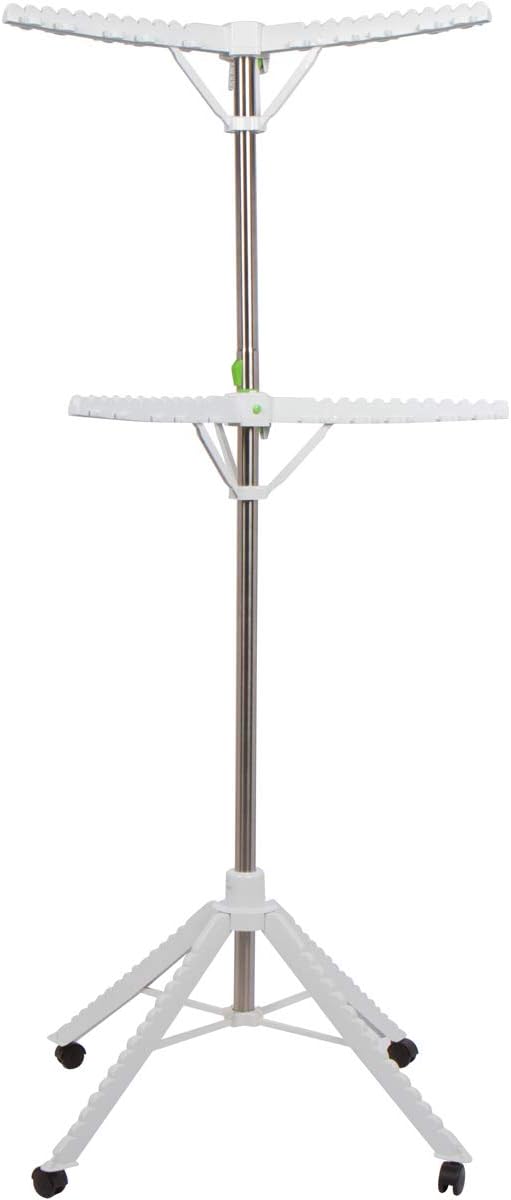 Extra Capacity Garment & Clothes Drying Rack, Adjustable-Height, 120 Pieces of Clothes, Stainless Steel, 4 Caster Wheels-Ruum Studio Home