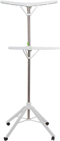 Extra Capacity Garment & Clothes Drying Rack, Adjustable-Height, 120 Pieces of Clothes, Stainless Steel, 4 Caster Wheels-Ruum Studio Home