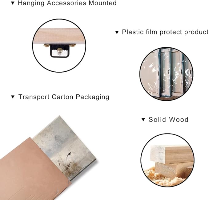 LASMOND Vintage Meadow Wall Art for Living Room Reed Grass Canvas Painting Prints Large Retro Rustic Cottagecore Countryside Landscape Farmhouse Bedroom Artwork Home Decor (30x16 Inches)-Ruum Studio Home