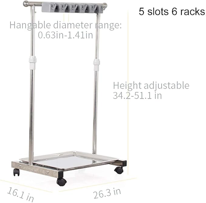 movable mop broom holder put wet mops floor standing cleaning tool rack stainless for schools, hospitals, factories, hotels, restaurant, etc.-Ruum Studio Home