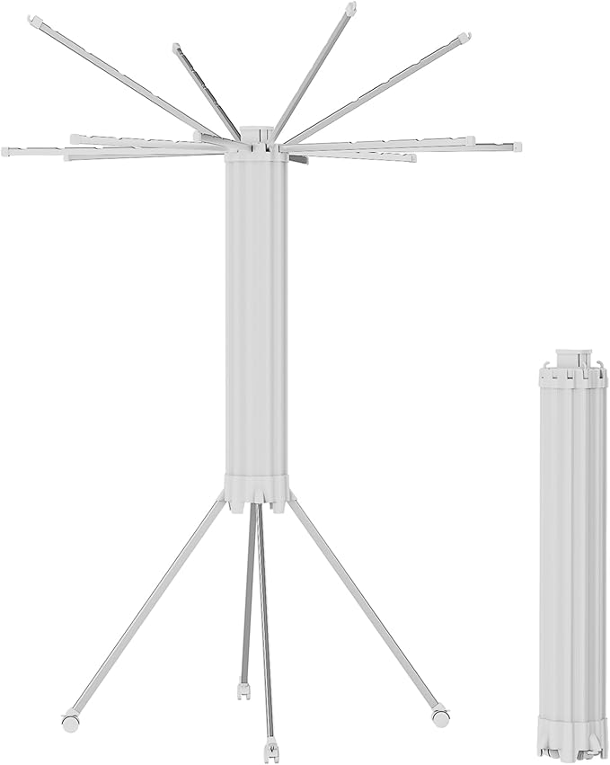 JOOM 4 Legs Single Layer Clothes Drying Rack, Garment Rack Portable and Foldable Space Saving Laundry Drying Rack - Drying Rack Clothing Floor Folding Balcony Bedroom Household Aluminum-Ruum Studio Home