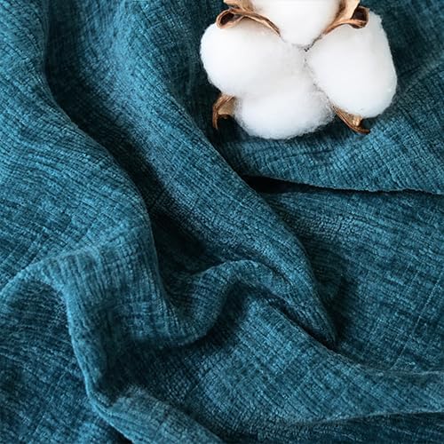 CaliTime Throw Pillow Covers Decorative 20 X 26 Inches Pack of 2 Cozy Chenille Standard Pillow Shams Cases for Couch Sofa Bed Living Room Home Ocean Blue-Ruum Studio Home