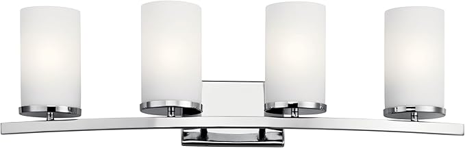 Kichler Crosby 31" 4 Light Vanity Light Satin Etched Cased Opal Chrome-Ruum Studio Home