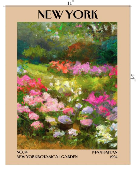 Retro Vintage New York Wall Art Print - 11x14 Unframed Poster - New York City Souvenirs, Cute Trendy Colorful Wall Decor (New York Botanical Garden, 11x14")-Ruum Studio Home