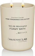 M&SENSE Natural Soy Candle| Foamy Bath | 16.6 oz, 95H Burn | Minimalist Scented Candle for Relaxation, Gifting, Home Décor | for Bedroom, Office, Party Large-Ruum Studio Home