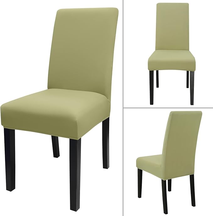 JQinHome Sage Green Chair Covers for Dining Room Set of 4, High Stretch Removable Washable Parsons Chair Slipcover for Home Party Hotel Wedding Ceremony (4PCS,Sage Green)-Ruum Studio Home