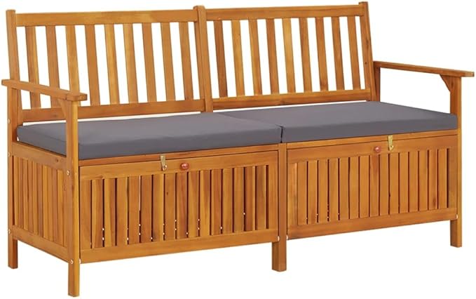 vidaXL Outdoor Storage Bench Deck Box for Patio Furniture Solid Wood Acacia-Ruum Studio Home