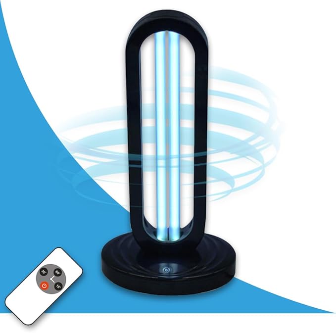 Tower - UV Light Sanitizer & Ultraviolet Lamp with Remote Control (UV-C Cleaner for Home, Room, Office | 38W UVC Disinfection Bulb | Kill Germs, Bacteria, Virus, Dust | USA)-Ruum Studio Home