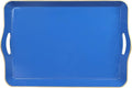 Spsyrine Large Blue Serving Tray with Handles, Plastic Decorative Tray for Coffee Table, Ottoman, Bathroom, Home Decor 17.3"*11.8"*2"-Ruum Studio Home
