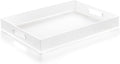 Large Acrylic Serving Tray Decorative Ottoman Coffee Table Vanity Tray Tea Fruit Platter Snack Appetizer Dessert Drink with Handles for Bar Kitchen Party, Frosted-Ruum Studio Home