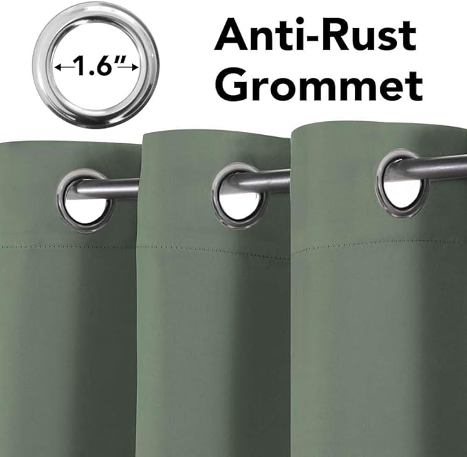 H.VERSAILTEX Room Darkening Curtains for Living Room Light Reducing Thermal Insulated Window Treatment Panels/Drapes Grommet Top 2 Panels Green Bay - 52 x 72 Inches-Ruum Studio Home