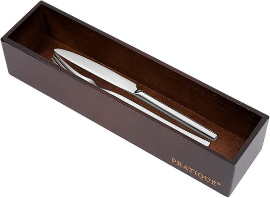 Bamboo Drawer Organizer - Kitchen Utensil Organizer Silverware Tray Cutlery Holder，Office Desk Supplies and Accessories,12 * 3 * 2.6inch,Nut-brown-Ruum Studio Home