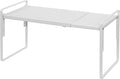 Nxconsu Cabinet Shelf Expandable Height Adjustable Organizer Riser for Kitchen Cabinet Pantry Cupboard Under Sink Countertop Organization Storage Space Saver Stackable Heavy Duty Metal White-Ruum Studio Home