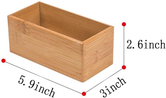 Bamboo Drawer Organizer - Kitchen Utensil Organizer Silverware Tray Cutlery Holder，Office Desk Supplies and Accessories (5.9x3x2.6 inch)-Ruum Studio Home