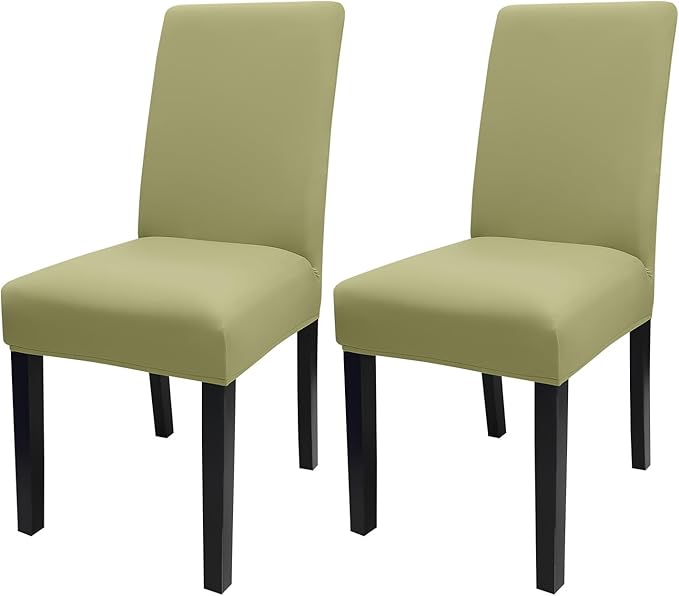 JQinHome Sage Green Chair Covers for Dining Room Set of 2, High Stretch Removable Washable Parsons Chair Slipcover for Home Party Hotel Wedding Ceremony (2PCS,Sage Green)-Ruum Studio Home