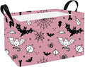 Rectangular Halloween Storage Basket Fabric Organizer Bin for Toys,Books,Clothes,Gifts,Pets-Perfect for Home,Office,Nursery,Dorm,Shelf(Rec-Bats )-Ruum Studio Home