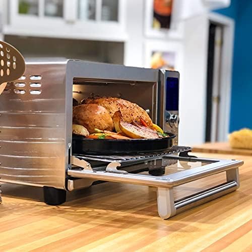Nuwave Bravo Air Fryer Toaster Smart Oven, 12-in-1 Countertop Convection, 30-QT XL Capacity, 50°-500°F Temperature Controls, Top and Bottom Heater Adjustments 0%-100%, Brushed Stainless Steel Look-Ruum Studio Home