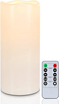 5plots 4" x 10" Single Waterproof Outdoor Flameless Candles, Battery Operated Flickering LED Pillar Candles with Remote and Timers for Indoor Outdoor Lanterns, Long Lasting, Large-Ruum Studio Home