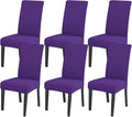 JQinHome Dining Chair Slipcover, High Stretch Removable Washable Chair Seat Protector Cover Set of 6,Chair Covers for Dining Room, Kitchen,Home Party,Wedding Ceremony(Purple, 6PC)-Ruum Studio Home