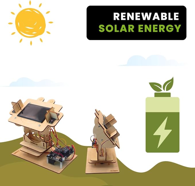 SolarX V2: Sun-Tracking Solar Panel DIY Kit with Arduino Nano, Solar Sun Tracker Sytem with Electronic Components, Educational Sun Tracker Kit, Solar Coding Kit-Ruum Studio Home
