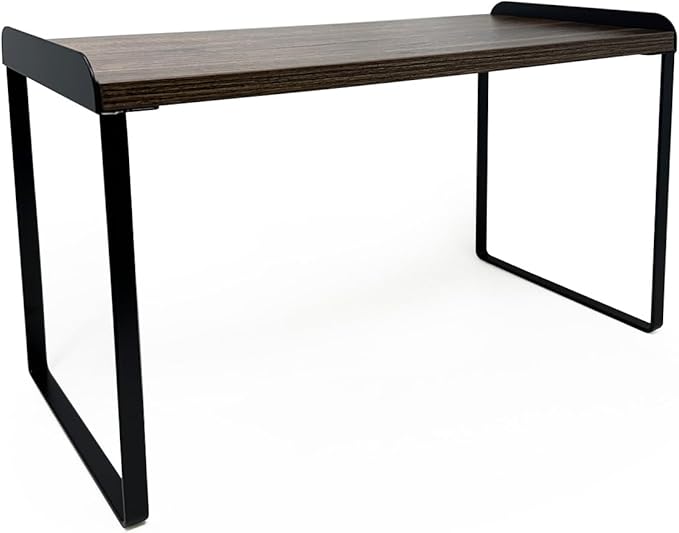 Mitus Shelf Organizer and Storage, Tiered Wood Cabinet Rack for The Kitchen Counter, Bathroom Counter, Pantry Cupboard, Office Desk Bookshelf, 16" Wide Walnut Brown and Black (Large)-Ruum Studio Home