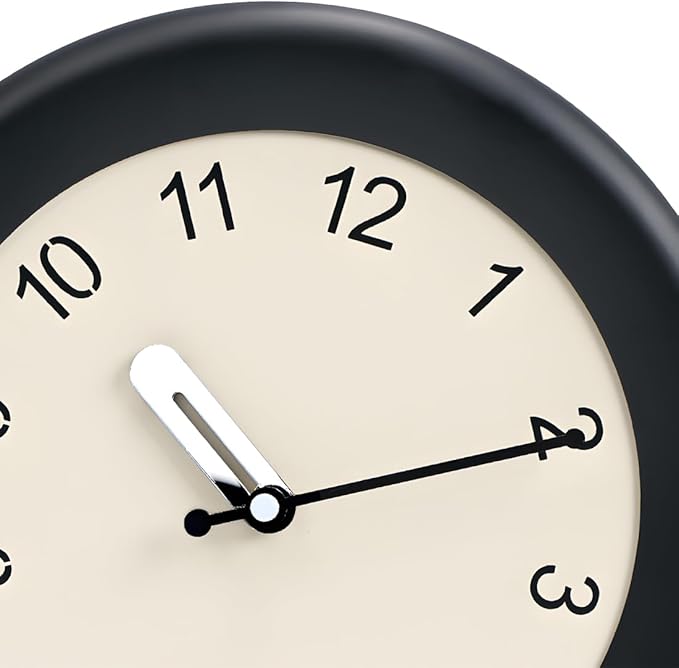 Kesin Wooden Wall Clock 12 Inch Silent Non Ticking Wall Clocks Battery Operated Simple Modern Small Analog Clocks Decorative for Kitchen, Living Room, Home,Bedroom, Office (Black)-Ruum Studio Home