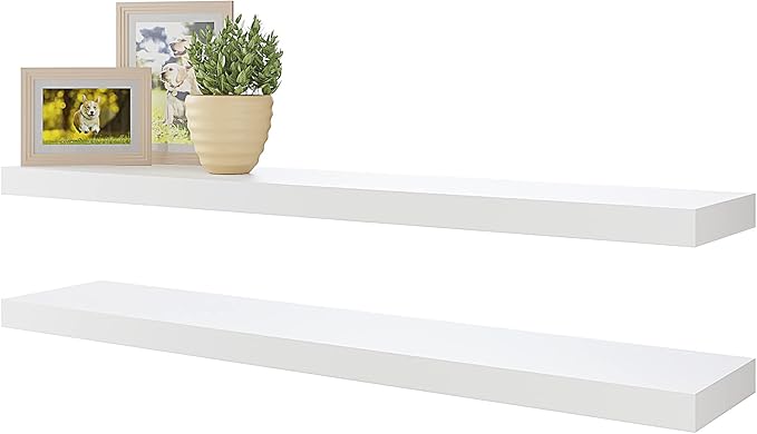BAMEOS Floating Shelves,40 in W x 8in D Wall Mounted Wooden Shelves with Invisible Brackets Set of 2, Hanging Wall Shelves Decoration for Bedroom, Bathroom, Living Room and Kitchen-Ruum Studio Home