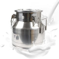Stainless Steel Milk Can, 12L/3.16 Gallon Heavy Duty Airtight Storage Canister Milk Bucket with Lid, Embedded Silicone Milk Jug Wine Pail Water Cereals Bucket with Three Latches and Two Handles-Ruum Studio Home