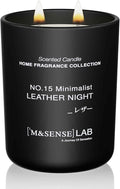 M&SENSE Natural Soy Candle| Leather Night | 16.6 oz, 95H Burn | Minimalist Scented Candle for Relaxation, Gifting, Home Décor | for Bedroom, Office, Party Large-Ruum Studio Home