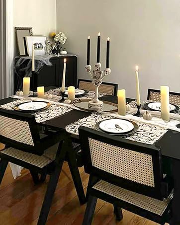 Rattan Dining Chairs Set of 2, Farmhouse Wicker Dining Chairs with Cane Seat Accent Armchair for Dining Room Kitchen Restaurant, Walnut-Ruum Studio Home