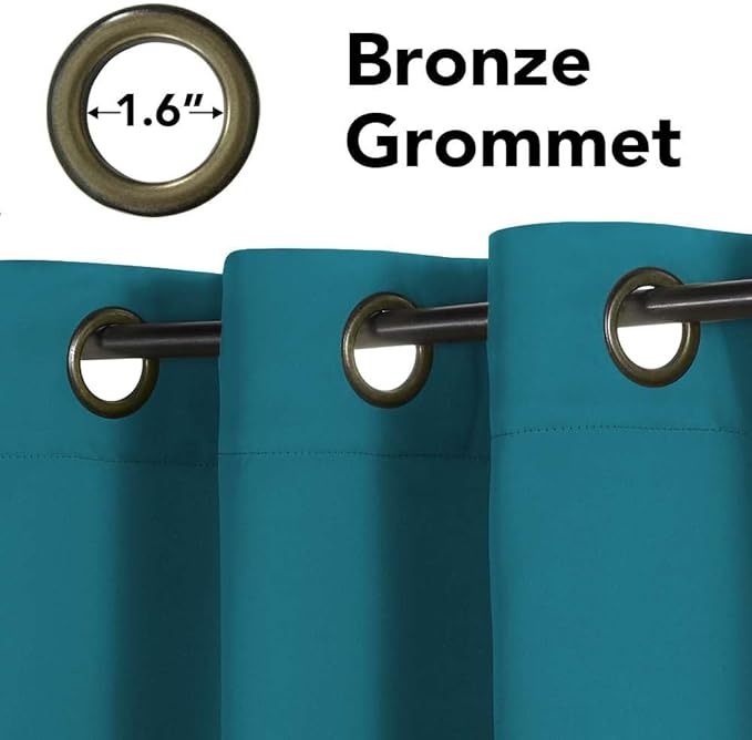 H.VERSAILTEX Thermal Insulated Blackout Curtains Soft and Smooth Baby Boy Room Window Panels,Formaldehyde-Free,Grommet,52 by 63 - Inch - Turquoise Blue - Set of 2-Ruum Studio Home