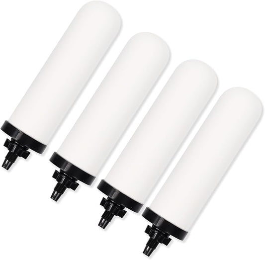 4 PACK 7" Gravity Drinking Water Ceramic Replacement Candle Element Filter with Activated Carbon, 7-Inch Gravity Water Replacement Filter for Basic Gravity Water Filter-Ruum Studio Home