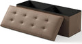 Storage Ottoman Bench, Folding Ottoman Foot Rest, End of Bed Bench,Storage Chest, for Living Room, Bedroom, Hallway, Entryway, Holds up to 700 lb (BROWN1, 43")-Ruum Studio Home