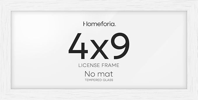 Homeforia 4x9 Business License Frame White, High End Oak 4 x 9 White Wood Certificate Frames, 9x4 Wooden Document Frames for Wall or Tabletop, 4 by 9 Picture Frames, Tempered Glass, Wall Kit, Set of 1-Ruum Studio Home
