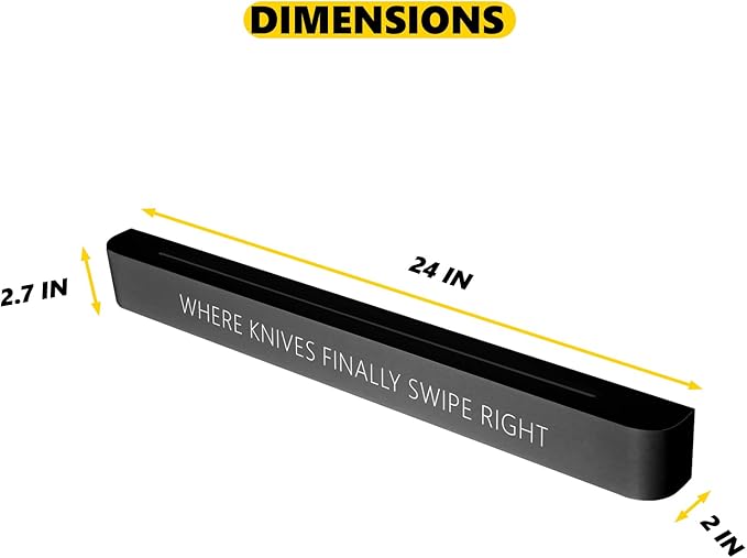 Magnetic Knife Holder, Knife Magnetic Strip for Wall 24 Inch, Magnetic Knife Block, Under Cabinet Magnetic Knives Bar, Knife Rack for Kitchen Utensil Storage Organizer(Black)-Ruum Studio Home
