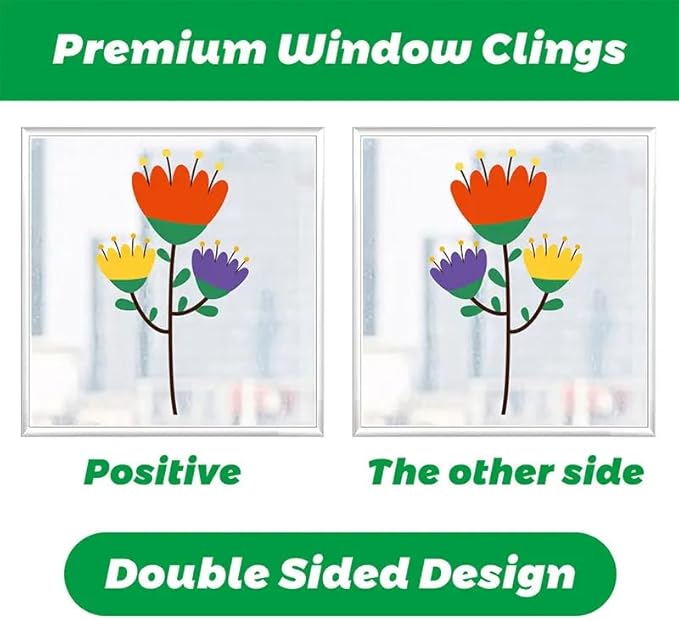 Set of 93 PCS Hello Spring Summer Window Cling Sticker Daisy, Sunflower, Birds, and Butterfly Window Stickers, Spring and Summer Decor, Home, Shop, Party Window Glass Display Stickers-Ruum Studio Home