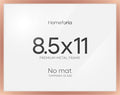Homeforia 8.5x11 Diploma Frame Rose Gold, High End Metal 8.5 x 11 Certificate Frames, 11x8.5 Document Frames for Wall or Tabletop, 8.5 by 11 Award Letter Size Frame, Tempered Glass, Wall Kit, Set of 1-Ruum Studio Home