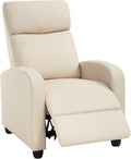 BestMassage | Recliner Chair | No Massage Function | Pu Beige | with Lumbar Support, Adjustable Push Back, Wide Armrests, Footrest & Padded Seat | Easy Assembly | for Living Room, Home Theatre-Ruum Studio Home