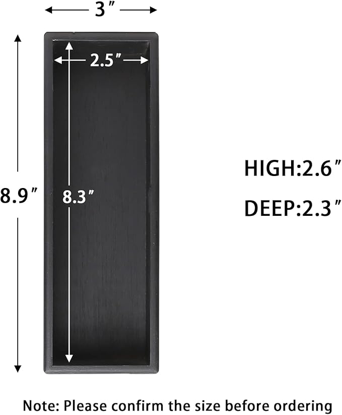 Bamboo Drawer Organizer - Kitchen Utensil Organizer Silverware Tray Cutlery Holder，Office Desk Supplies and Accessories,8.9 * 3 * 2.6inch,Black-Ruum Studio Home