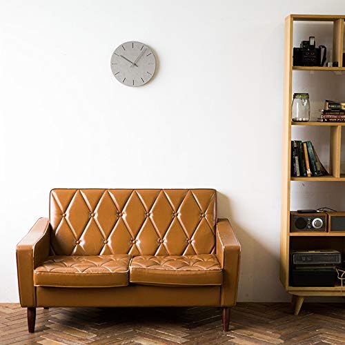Stephanie Imports Modern Minimalist Concrete Hiding Gray (Numberless Dial) Silent Wall Clock-Ruum Studio Home